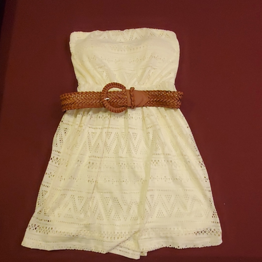 Strapless white dress